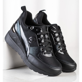 Evento Moderiktiga wedge sneakers svart 1