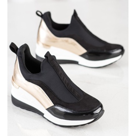 Evento Wedge Slip-On Sneakers svart gyllene 1