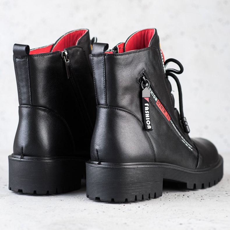 ARTIKER Läderarbetare med dekorativ dragkedja svart 1