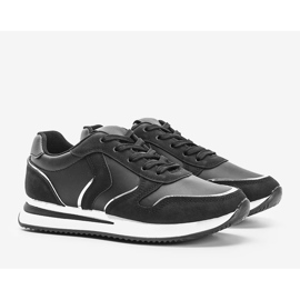 Svarta sneakers med metalliska Delta -detaljer 1