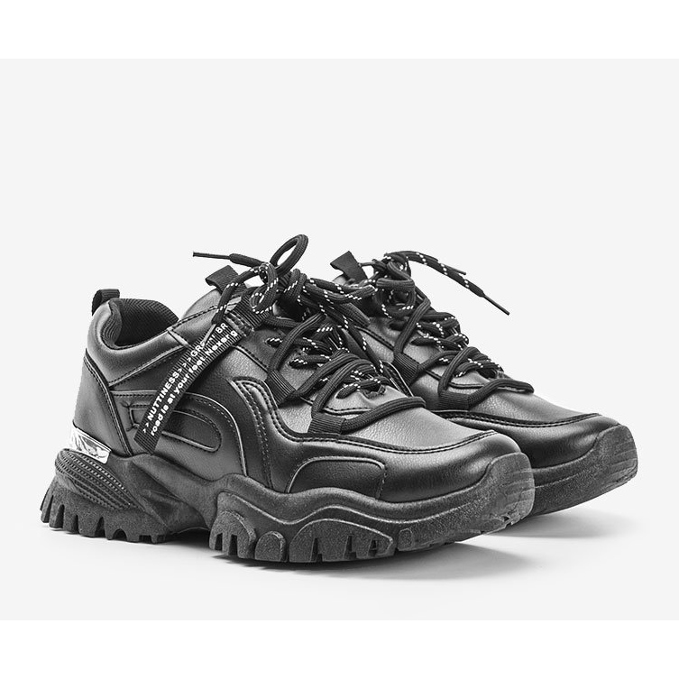 Svarta sneakers med en tjock Zooey -sula 1