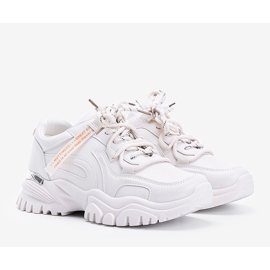 Beige sneakers med en tjock Zooey -sula 1