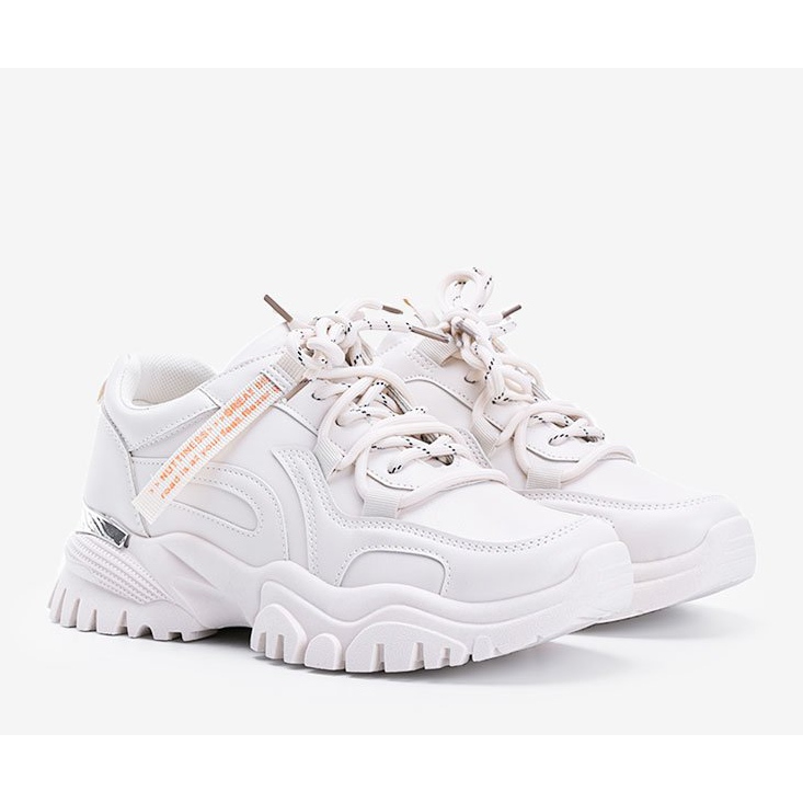 Beige sneakers med en tjock Zooey -sula 1