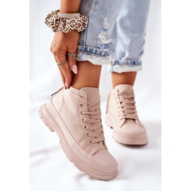 FJ1 Höga sneakers Beige Trissy på en stor sula 2