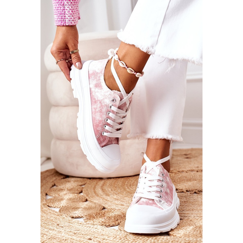 FJ1 Rosa sneakers med Tie-Dye Travel Time Effect vit 1