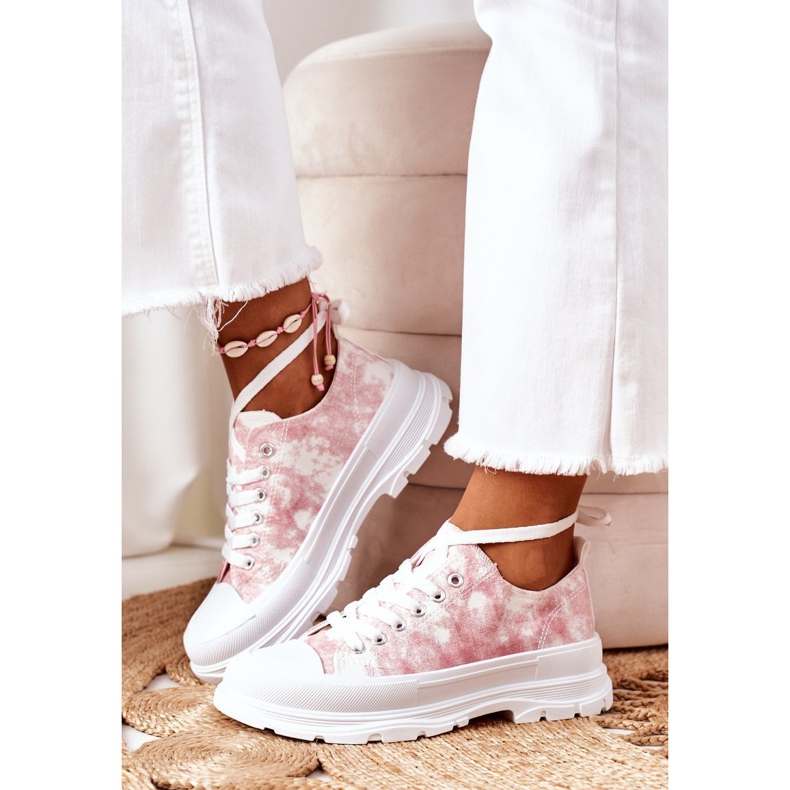 FJ1 Rosa sneakers med Tie-Dye Travel Time Effect vit 2