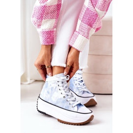 FJ1 Blå sneakers på plattformen med Tie-Dye elektrisk kärlekseffekt vit 1