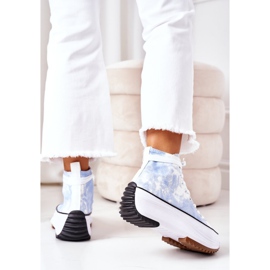 FJ1 Blå sneakers på plattformen med Tie-Dye elektrisk kärlekseffekt vit 2