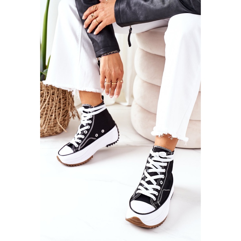 FJ1 Höga sneakers på den elektriska kärlekssvarta plattformen vit 2