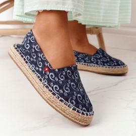 Espadrilles på en flätad plattform Big Star AA274628 Marinblå 1