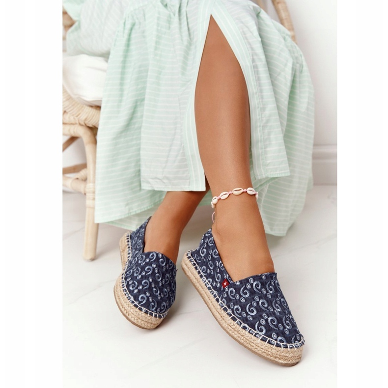 Espadrilles på en flätad plattform Big Star AA274628 Marinblå 2