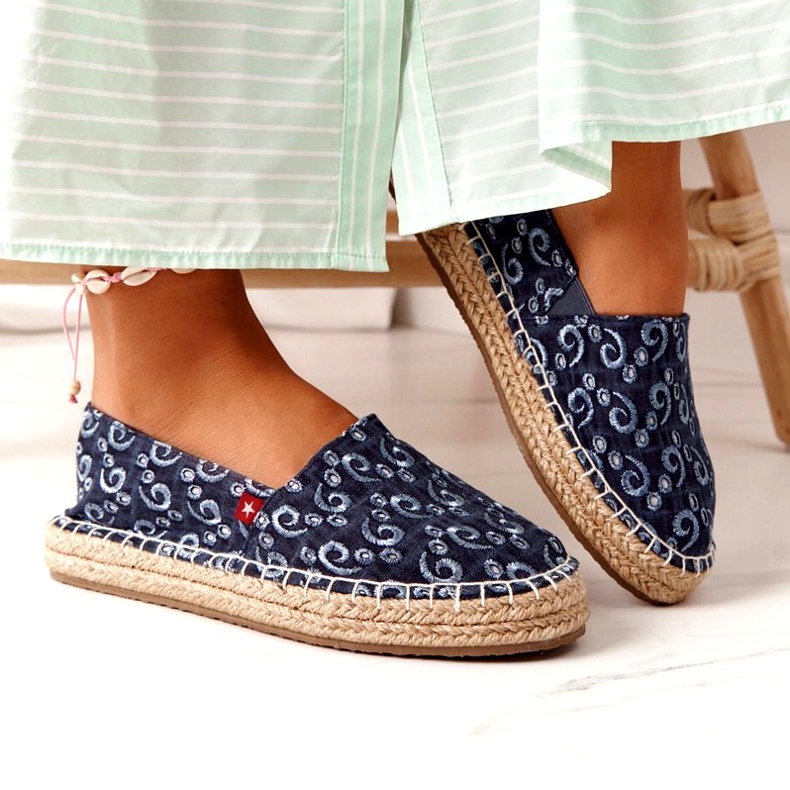 Espadrilles på en flätad plattform Big Star AA274628 Marinblå 3