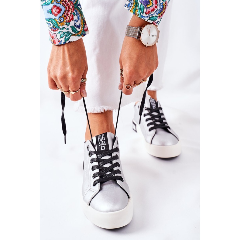 Damskor i läder Big Star II274034 Silver 1