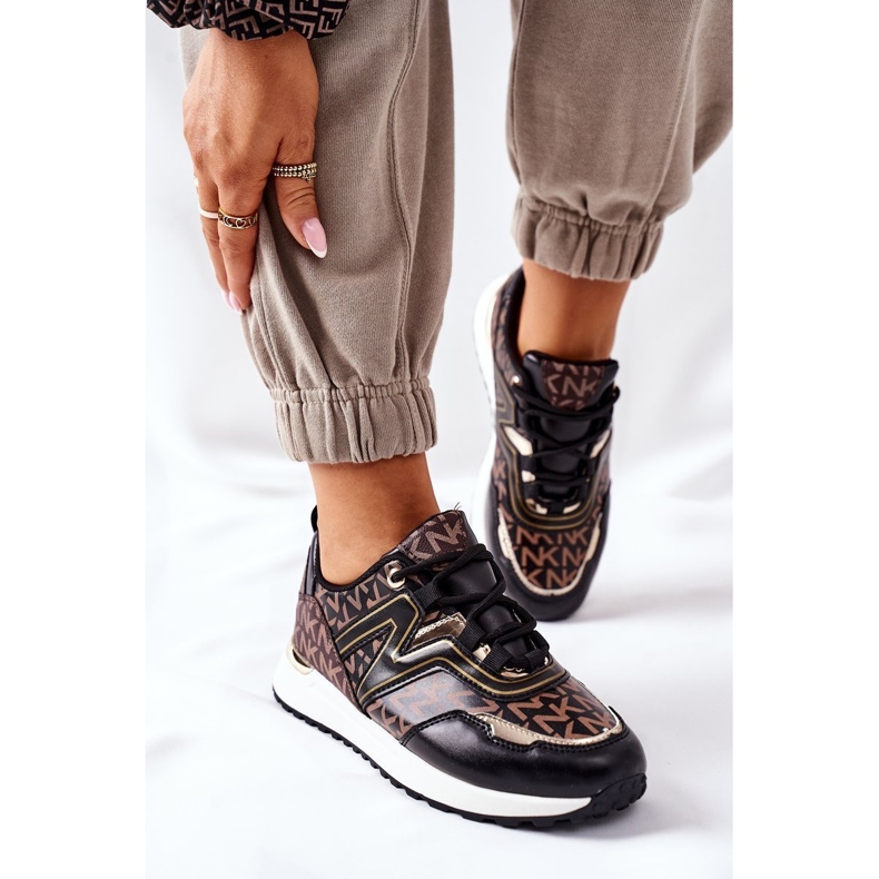 Logooted Sportskor Sneakers Svart-Brun Alltid 2