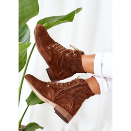 Alberto Violli Mocka stövlar med öppet mönster brun Josie 1