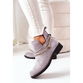 PS1 Mocka stövlar med en kedja Grå Elvira 2