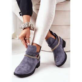 PS1 Mocka stövlar med en kedja Blue Elvira blå 2