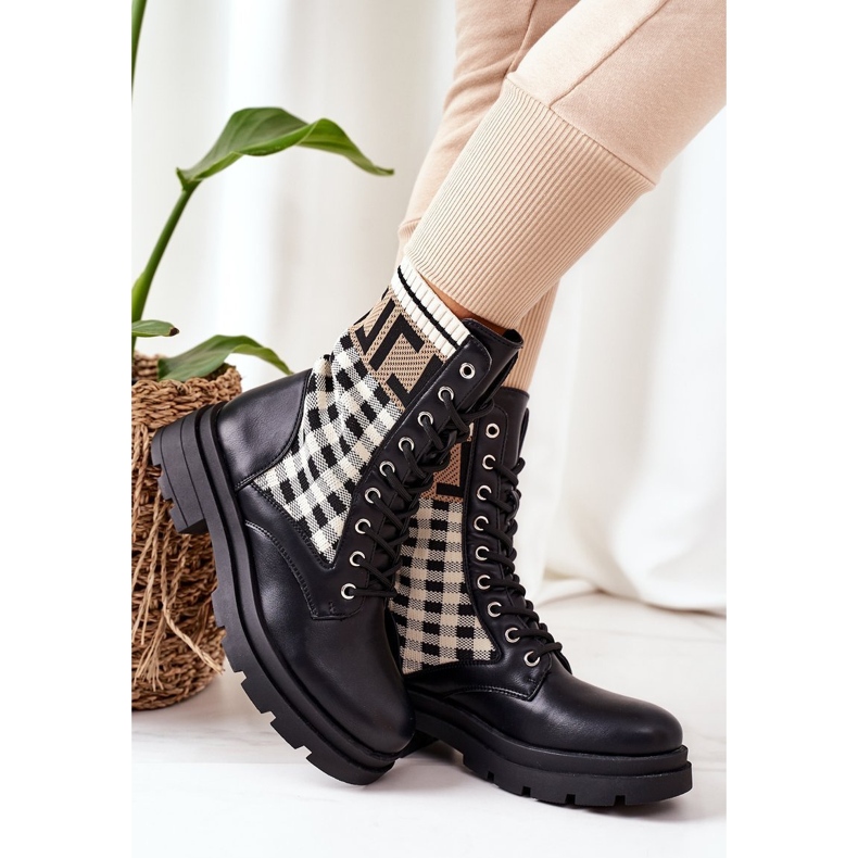 Workers From Elastic Black Fabric Love Story brun 2