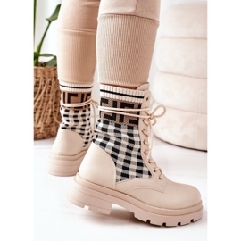 Workers Of Beige Elastic Fabric Love Story svart 2