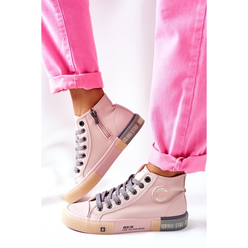 Leather High Sneakers Big Star II274138 Rosa 2