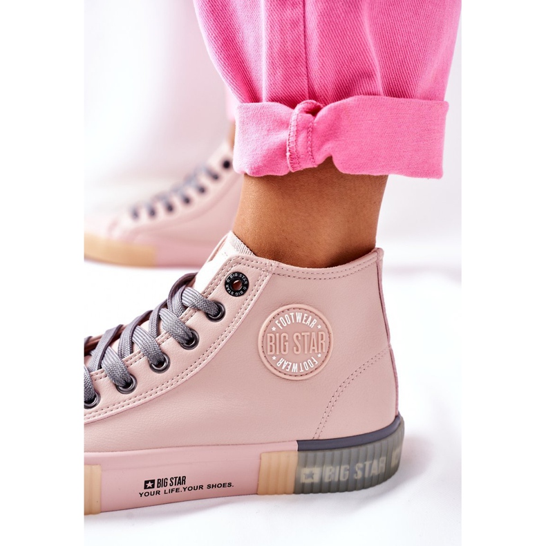 Leather High Sneakers Big Star II274138 Rosa 1