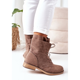 PS1 Stövlar med dubbla överdelar Ljusbruna Violetta kaki 1