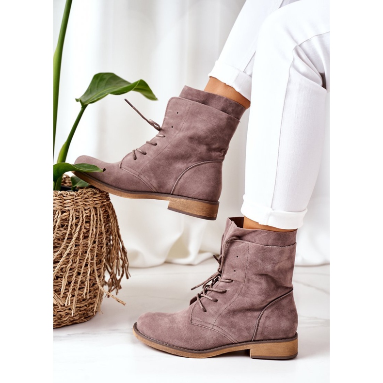 PS1 Stövlar med dubbla skaft Taupe Violetta grå 1