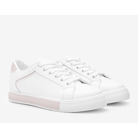 Vita och beige sneakers med mönster på överdelen i Turandont 1