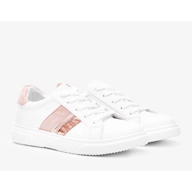 Vita och rosa sneakers på en tjock Tituana -sula 1