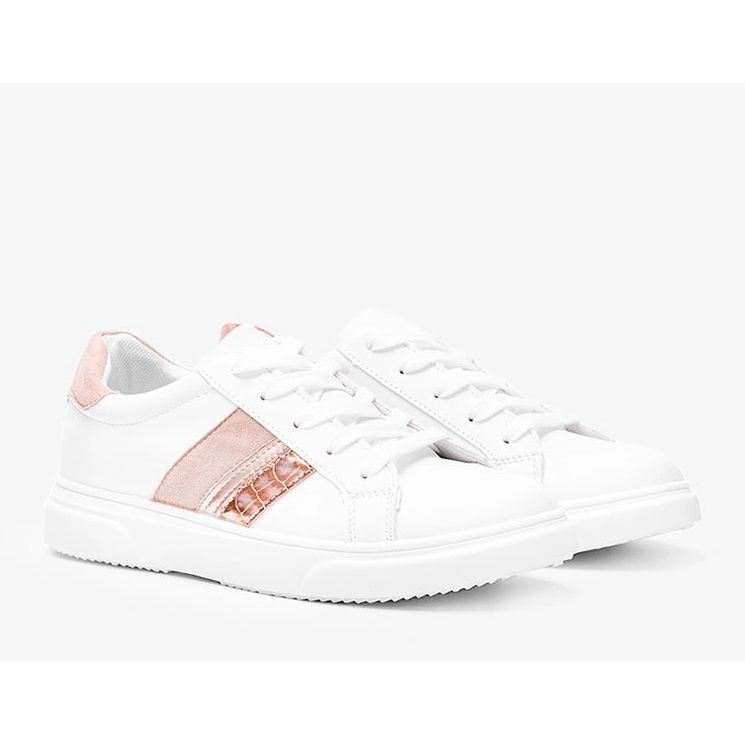 Vita och rosa sneakers på en tjock Tituana -sula 1