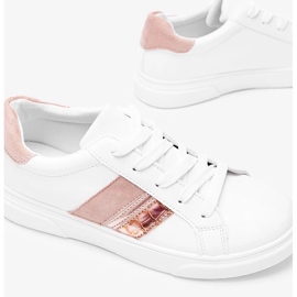 Vita och rosa sneakers på en tjock Tituana -sula 2