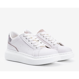 Beige sneakers med tjocka Aliccer -sulor 1