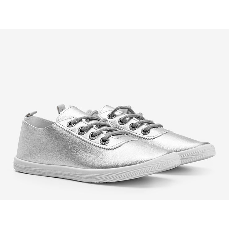 Klassiska silver sneakers med cubic zirconia Silisov silver- 1