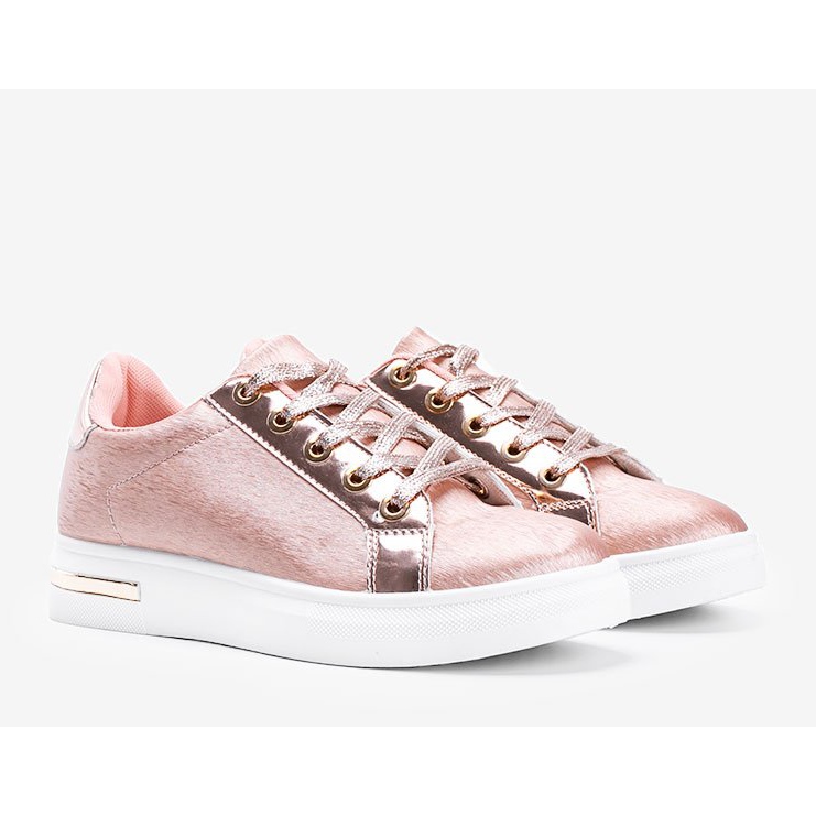 Rosa matta sneakers med en vit Shift -sula 1