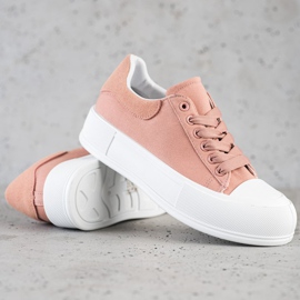 Goodin Klassiska sneakers på plattformen rosa 1