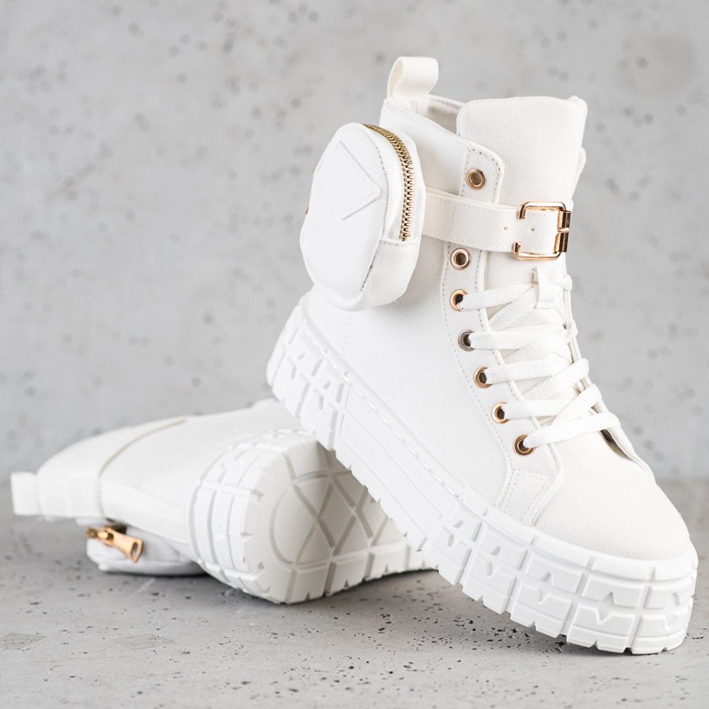 Goodin Sneakers på plattformen med en ficka vit 1