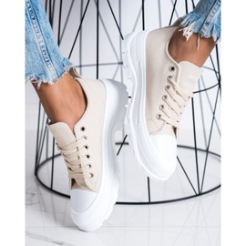 Goodin Sneakers på plattformen beige 2