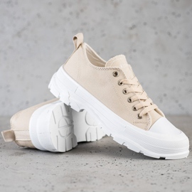Goodin Sneakers på plattformen beige 1