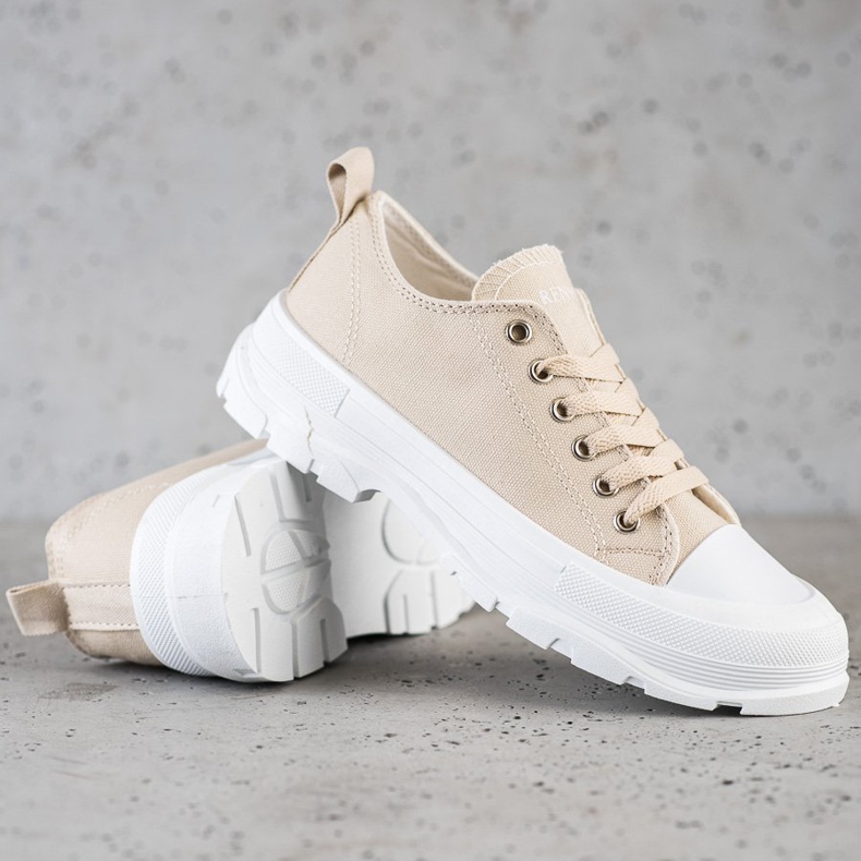 Goodin Sneakers på plattformen beige 1