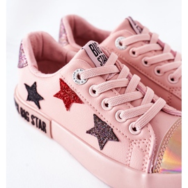 Barnskinnsneakers Big Star II374033 Rosa 1