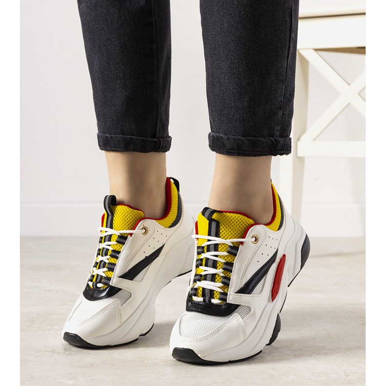 PA1 Timmar vita sneakers svart gul 1