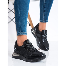 VINCEZA Glitter Sneakers svart 1