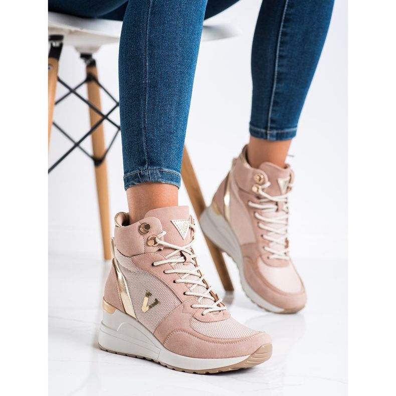 VINCEZA höga sneakers rosa 2