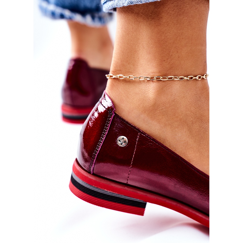 Lackerade läderskor Maciejka 05035-23 Burgundy röd 1