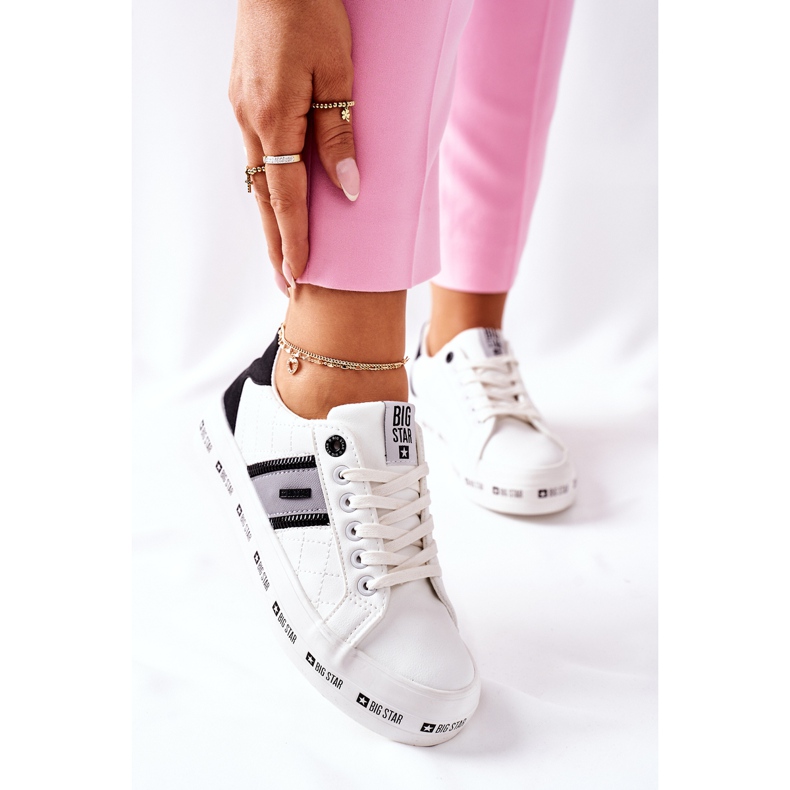 Läderskor på The Big Star II274071 vit plattform 2