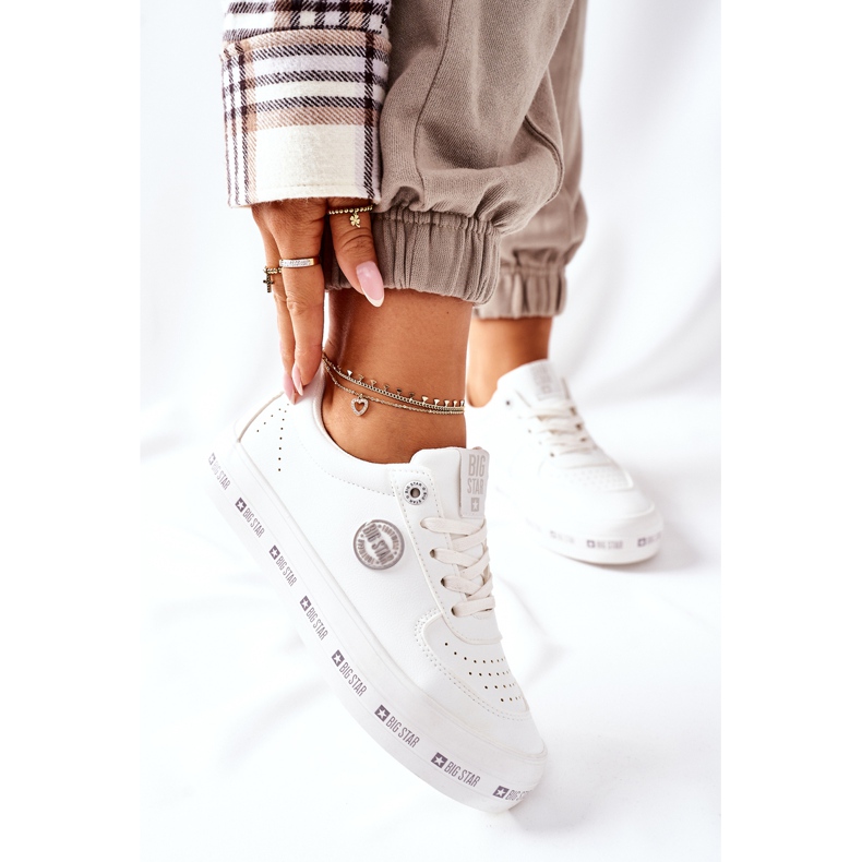 Läder Sneakers On The Big Star II274075 Plattform Vit 2