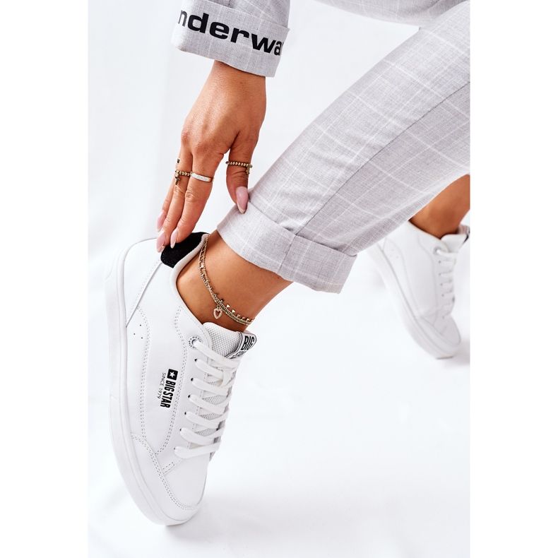 Kvinnors läderskor Memory Foam Big Star II274319 Vit 1