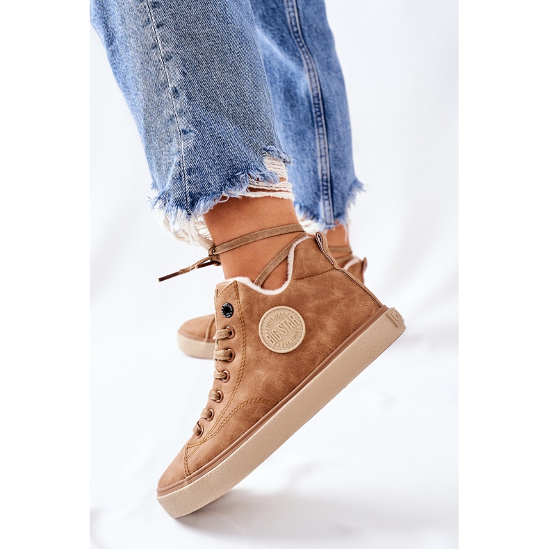 Läderisolerade sneakers Big Star II274149 Camel brun 2