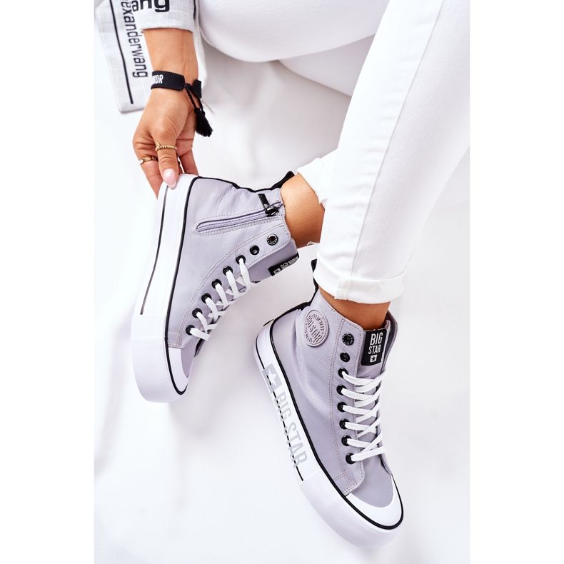 Höga sneakers på The Big Star II274016 grå plattform 1