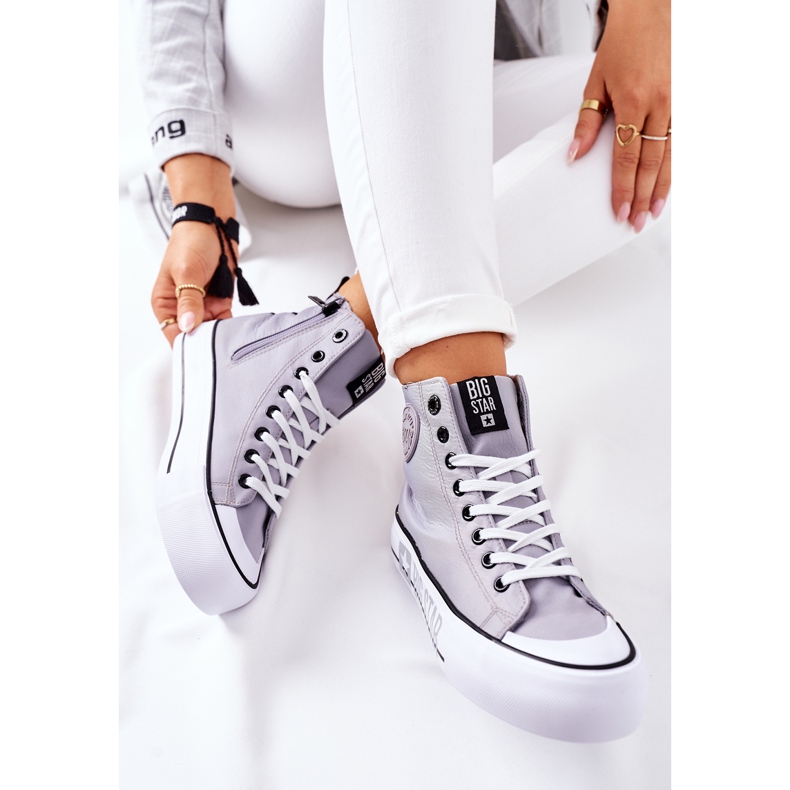 Höga sneakers på The Big Star II274016 grå plattform 2